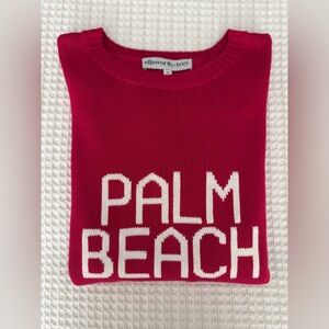 Ellsworth + Ivey Palm Beach Intarsia Sweater / Raspberry Pink/White / Medium